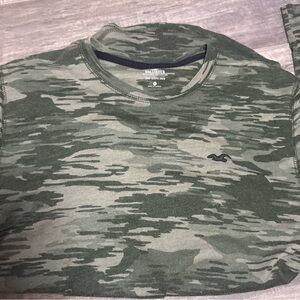Hollister Olive Camo Long Sleeve Tee